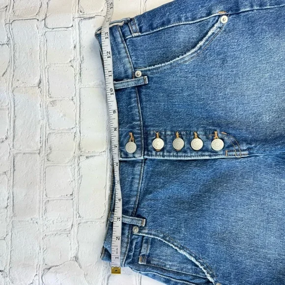 Banana Republic Factory Blue Denim Jean Button Fly High Rise size 0/25 - Picture 6 of 13